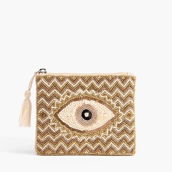 America & Beyond Handbags - Beaded Evil Eye Coin Pouch